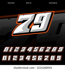 Automotive racing number effect design template