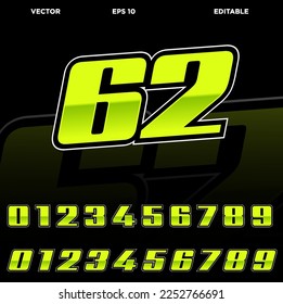 Automotive racing number effect design vector