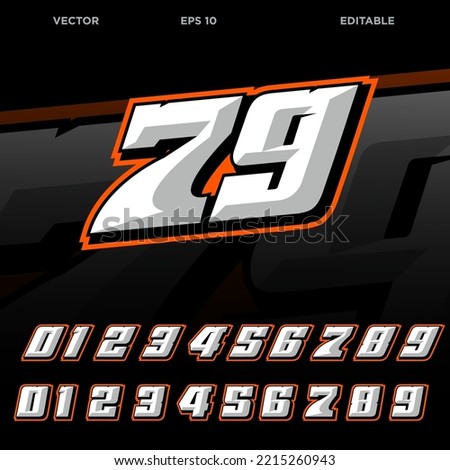 Automotive racing number effect design template
