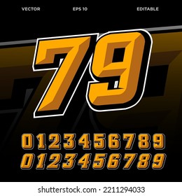 Automotive Racing Number Effect Designs Stock Vector (Royalty Free ...