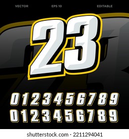 Automotive Racing Number Effect Designs Stock Vector (Royalty Free ...