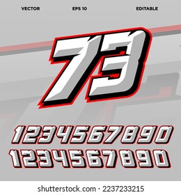 Automotive racing number effect designs