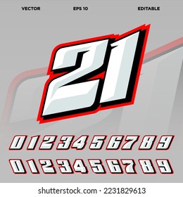 Automotive racing number effect vector