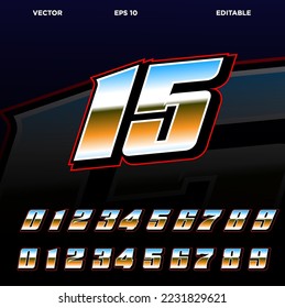 Automotive racing number effect vector