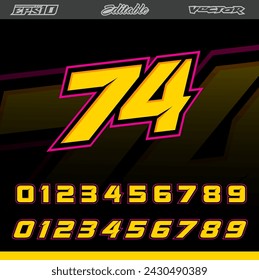 Automotive racing number and sticker vector ediyable