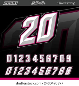 Automotive racing number and sticker vector ediyable