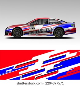 Automotive racing sticker and wrap design template