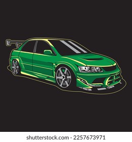 Automotive Rally Car Vector Illustration