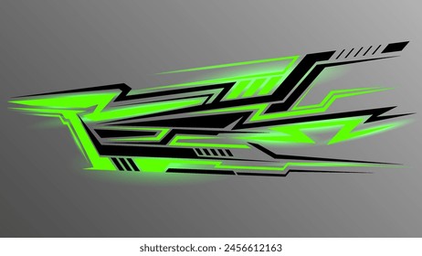 Automotive realistic geometric sticker stripes