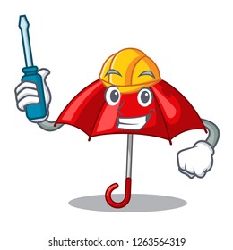 Automotive red umbrella in shape cartoon funny