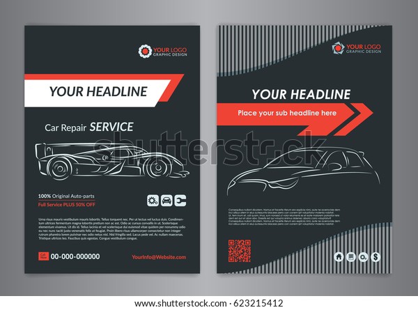 Automotive Repair Business Layout Templates Automobile Stock Vector ...