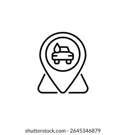 Automotive Repair Location Icon With Oil Drop For Car Services