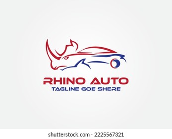 Automotive Rhino Car Strong Creative Head Vector