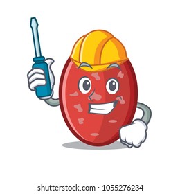 Automotive salami mascot cartoon style
