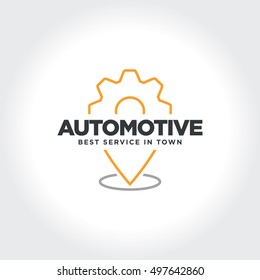 Automotive Service Location Technology. Vector illustration.