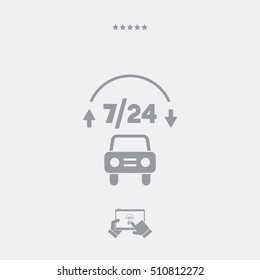 Automotive services 7/24 - Vector web icon