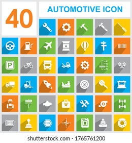 automotive set icon, Automotive icon vector