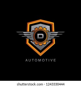 Automotive Shield D Letter Logo