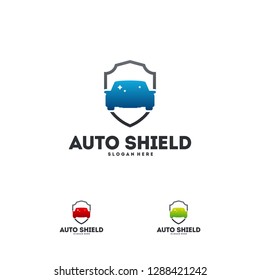 Automotive Shield logo designs concept vector, Car Protect logo template