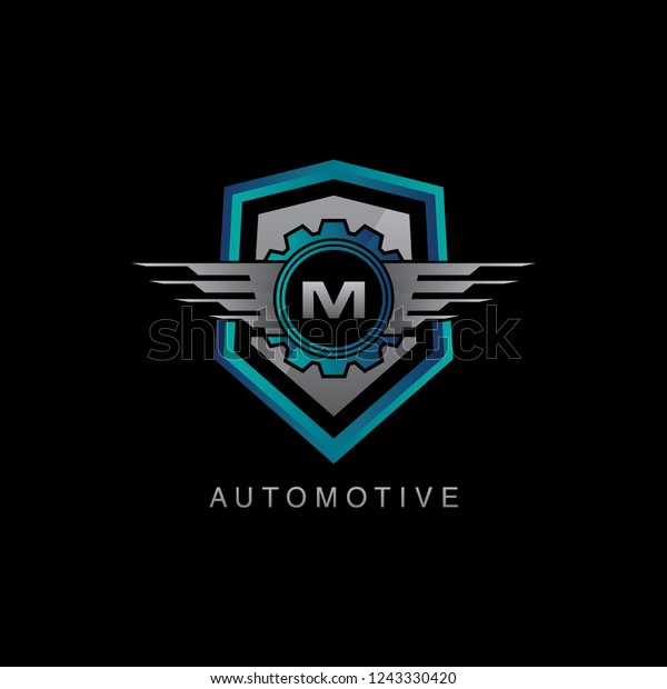 Automotive Shield M Letter\
Logo