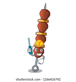 Automotive shish chicken isolated on in mascot