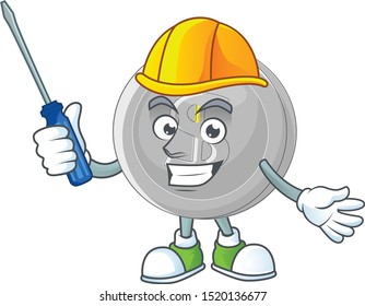 Automotive silver coin cartoon character with mascot