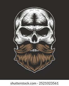 Automotive Skull beard Garage rider