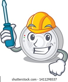 Automotive smoke detector above the cartoon table