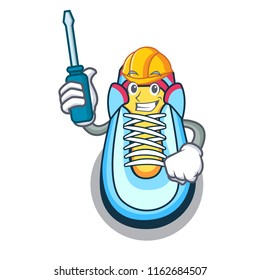 Automotive sneaker mascot cartoon style