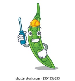 Automotive snow peas isolated the on character