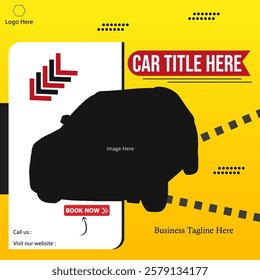 Automotive social media banner or Instagram post template. Automobile backgrounds.