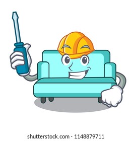 Automotive sofa mascot cartoon style