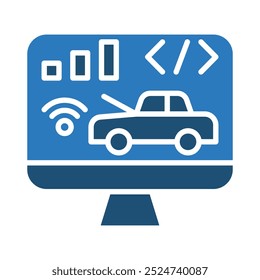 Auto-Software-Symbol, Linie, Vektorgrafik