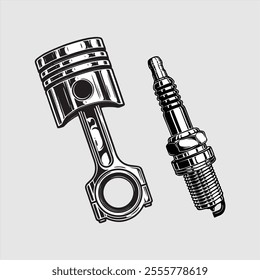 Automotive spare part illustration design