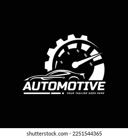 Automotive speed racing car logo template isolated