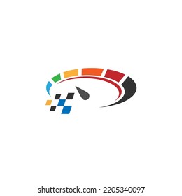 Diseño del logotipo del icono del velocímetro automotor
