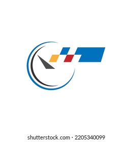 Diseño del logotipo del icono del velocímetro automotor