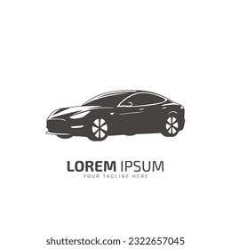Automotive sport car racing logo template design black silhouette isolated on white background.