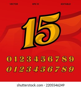 Automotive and sport racing number effect design 