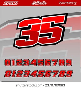 Automotive and sport racing number sticker vector