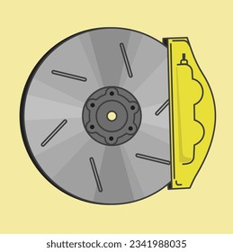 Automotive sports brake disc. Pads Technics and auto spare parts.