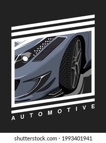 Automotive Sports Car Background Illustration