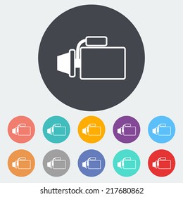 Automotive starter. Single flat icon on the circle. Vector illustration.