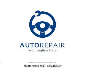 Automotive or Steer Repair Logo Template Design Vector, Emblem, Concept Design, Creative Symbol, Icon