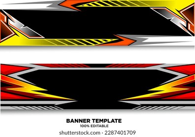 Automotive sticker and banner set vector premium