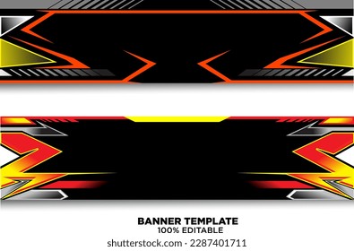 Automotive sticker and banner set vector premium