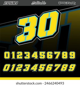 Automotive sticker and race number vector template