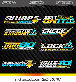 Automotive sticker and racing number label vector editable