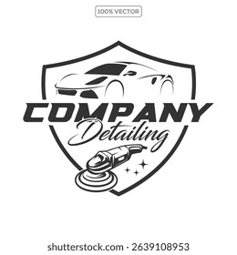 automotive  style auto polish detailing logo design template