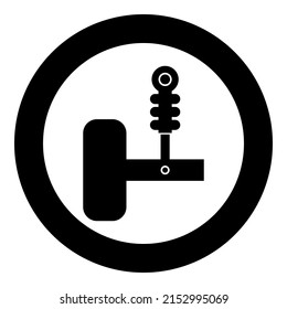 Automotive Suspension Shock Absorber Air Spring Car Auto Part Icon In Circle Round Black Color Vector Illustration Image Solid Outline Style